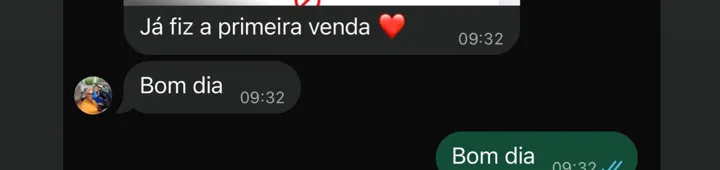 Print: 'Já fiz a primeira venda'